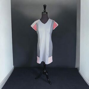 Title Nine Color Block Gidget Scuba Dress Cap Sleeves V Neck Size Small